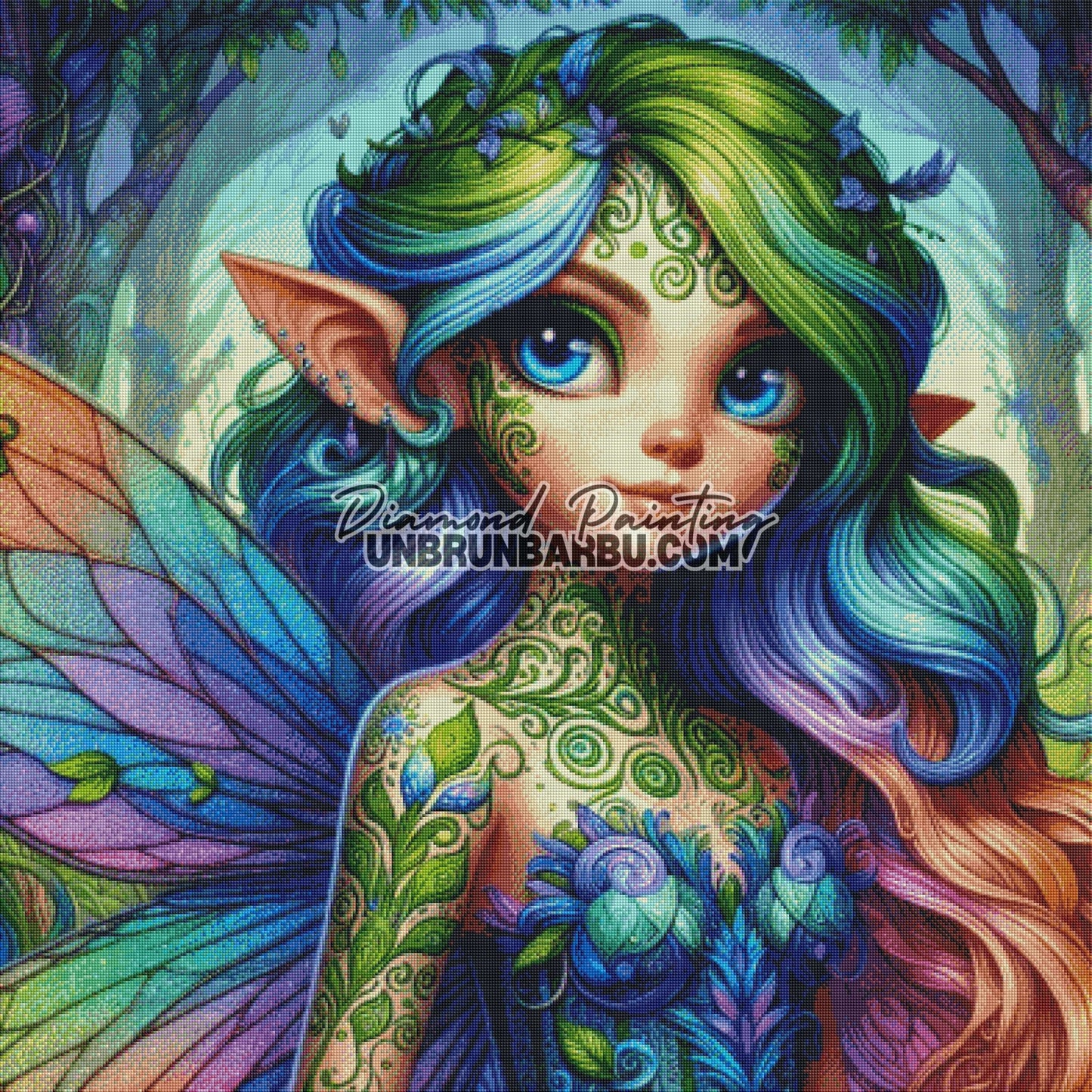 L'Enchanteresse du Printemps Éternel (100cm x 100cm) - UnBrunBarbu
