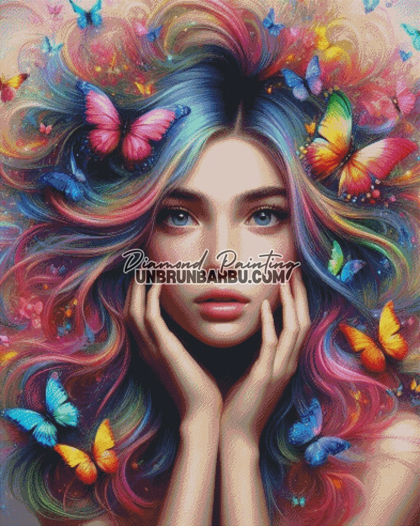 L’Envolée des Papillons Rainbow (100cm x 125cm) - UnBrunBarbu