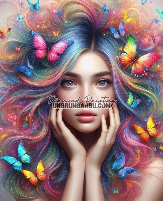 L’Envolée des Papillons Rainbow (100cm x 125cm) - UnBrunBarbu