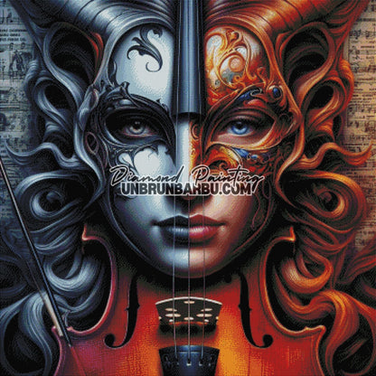 Les Cordes du Destin (100cm x 100cm) - UnBrunBarbu