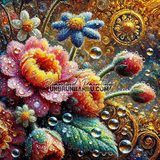 Les Fleurs des Étoiles Cristallines (100cm x 100cm) - UnBrunBarbu