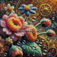 Les Fleurs des Étoiles Cristallines (100cm x 100cm) - UnBrunBarbu