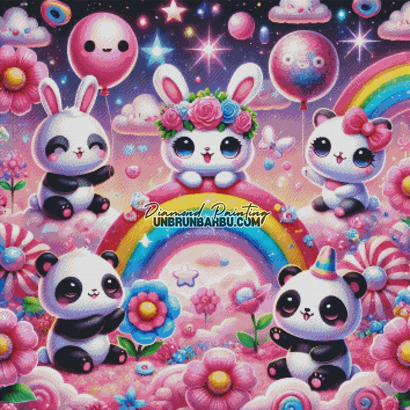 Les Gardiens de l'Arc - en - Ciel (90cm x 90cm) - UnBrunBarbu