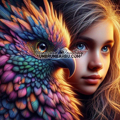 L'Esprit de l'Oiseau Arc - en - Ciel (120cm x 120cm) - UnBrunBarbu