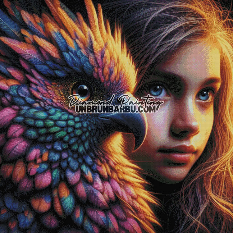 L'Esprit de l'Oiseau Arc - en - Ciel (120cm x 120cm) - UnBrunBarbu