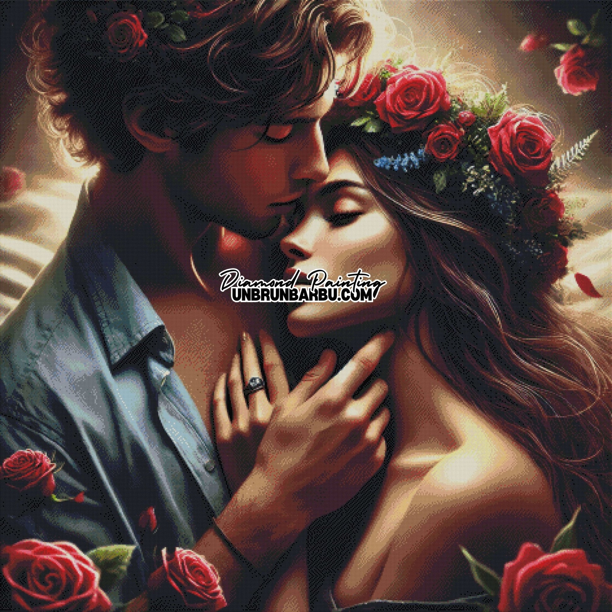 L'étreinte des roses (120cm x 120cm) - UnBrunBarbu