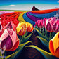 L’harmonie des Tulipes. (90cm x 60cm) - UnBrunBarbu