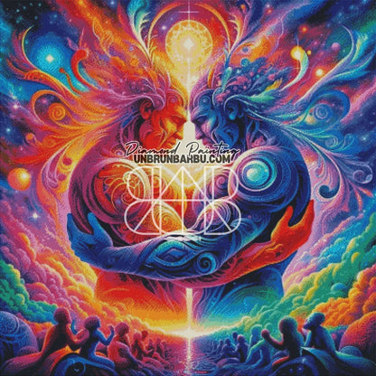 Liaison Intergalactique. (100cm x 100cm). - UnBrunBarbu