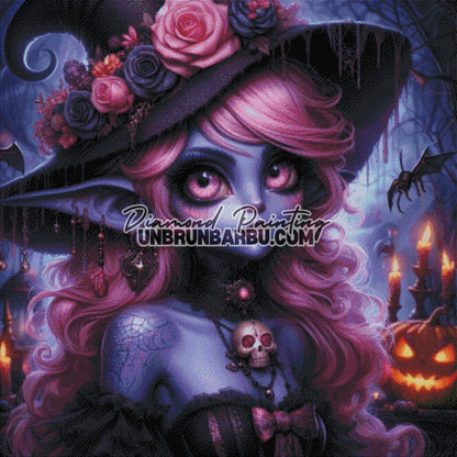 Lilith et le Grimoire Volé (100cm x 100cm) - UnBrunBarbu