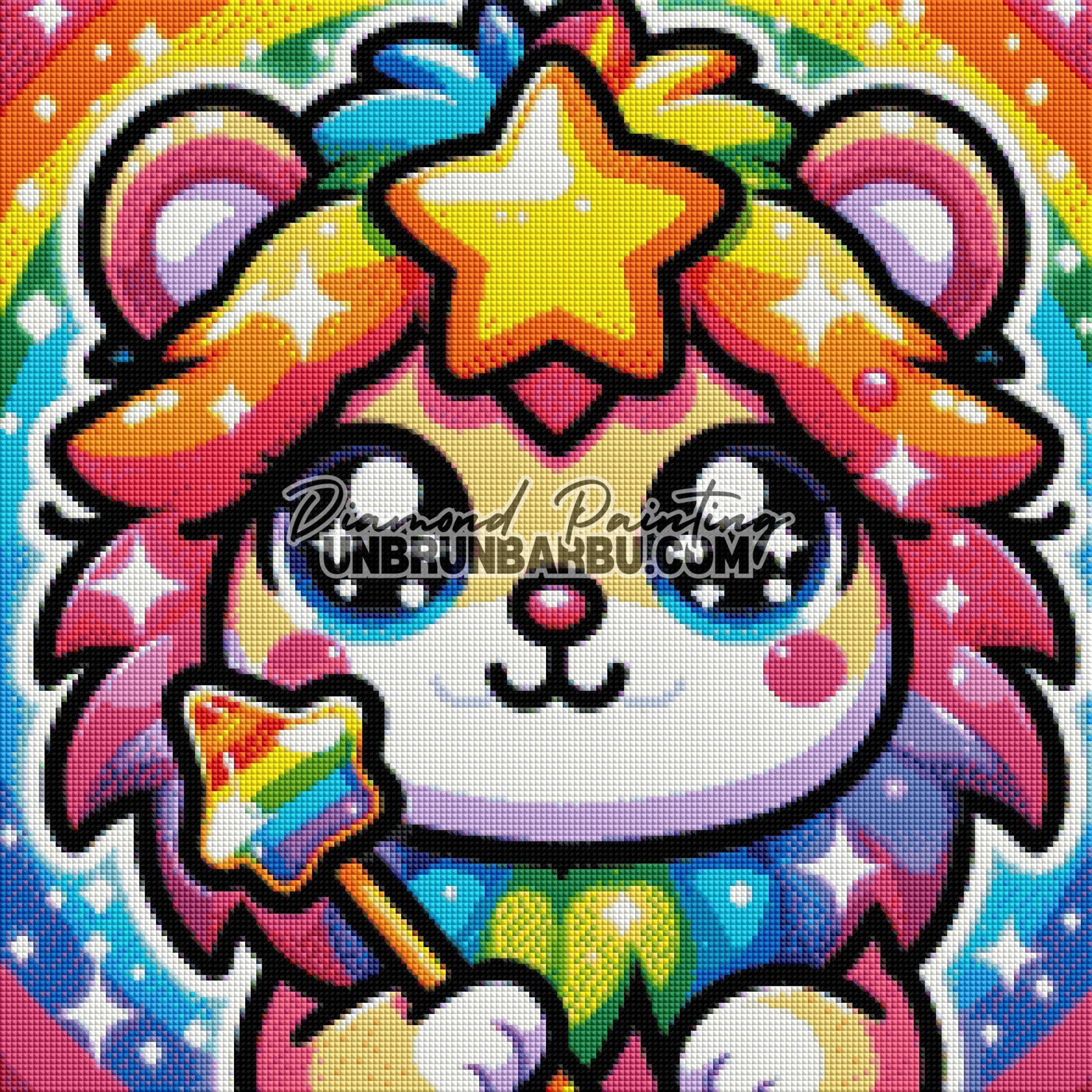 Lion Magique de l’Arc - en - Ciel (50cm x 50cm) - UnBrunBarbu