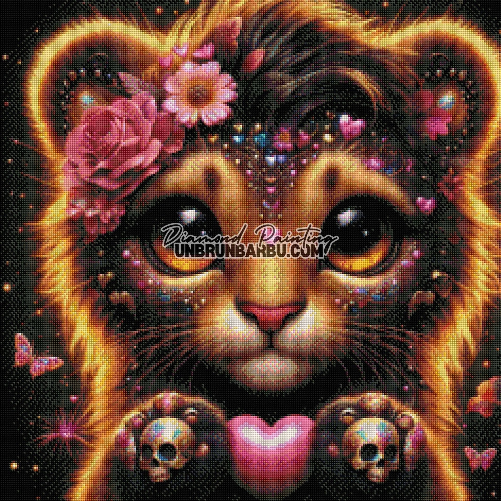 Lionceau de Lumière (60cm x 60cm) - UnBrunBarbu