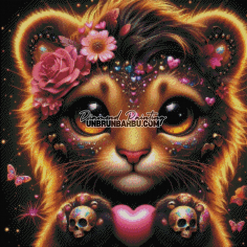 Lionceau de Lumière (60cm x 60cm) - UnBrunBarbu