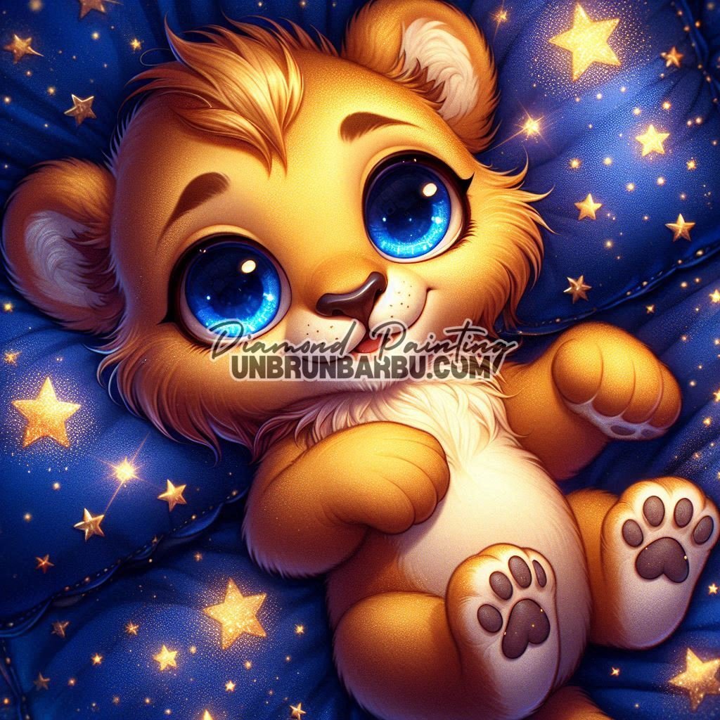Lionceau des Étoiles (60cm x 60cm) - UnBrunBarbu
