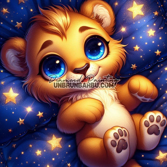 Lionceau des Étoiles (60cm x 60cm) - UnBrunBarbu