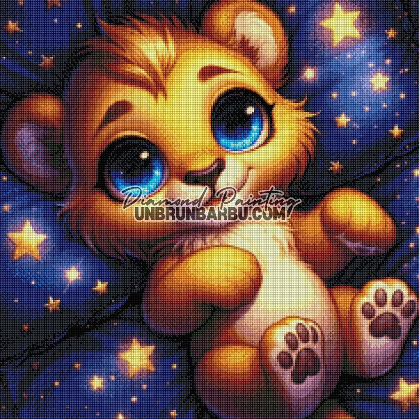 Lionceau des Étoiles (60cm x 60cm) - UnBrunBarbu