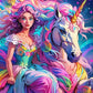L’Odyssée d’une Princesse et sa Licorne. (100cm x 120cm). - UnBrunBarbu