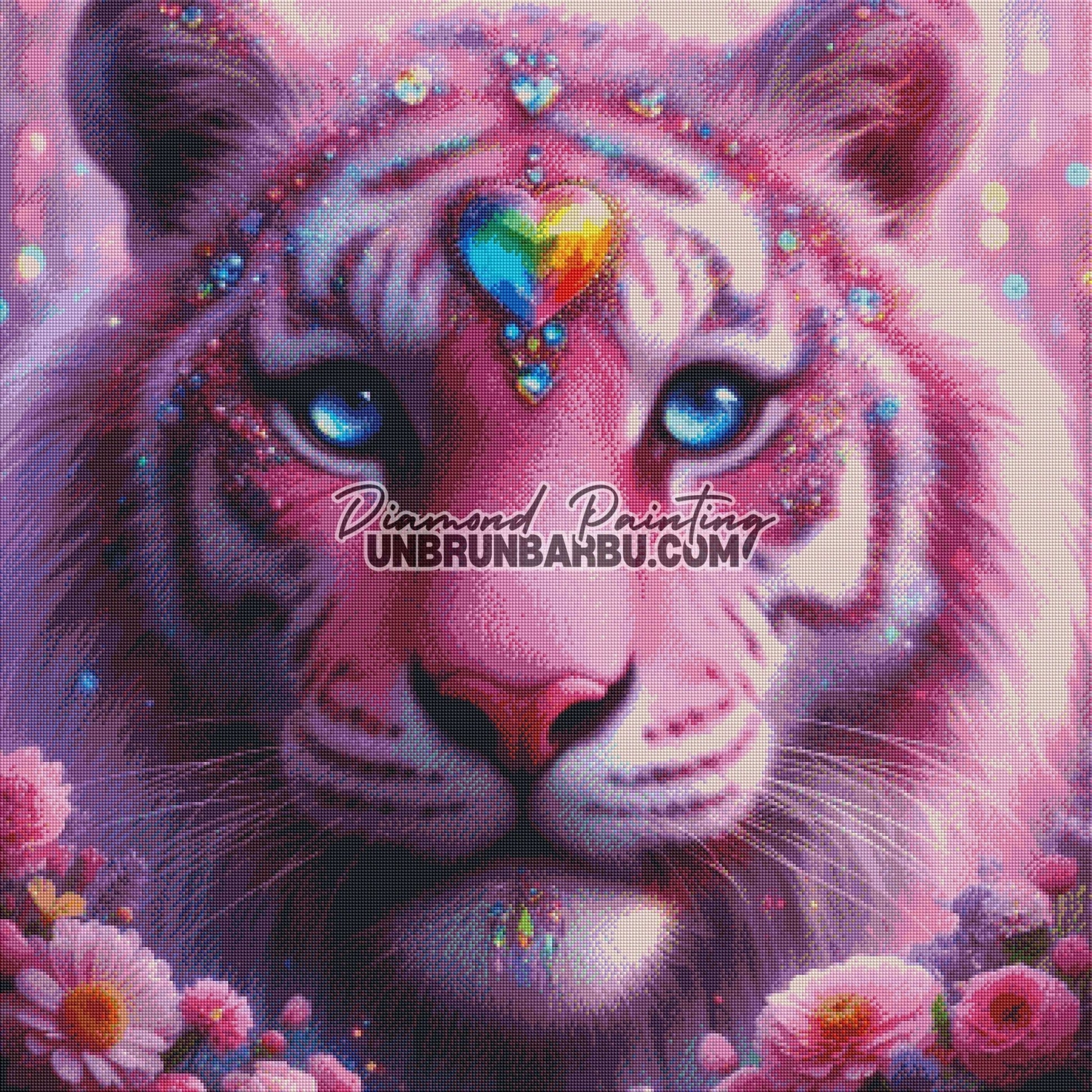 L’Oeil de Saphir du Tigre Pourpre (90cm x 90cm) - UnBrunBarbu