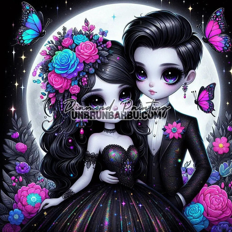 Lune Noire, Amour Éternel (100cm x 100) - UnBrunBarbu