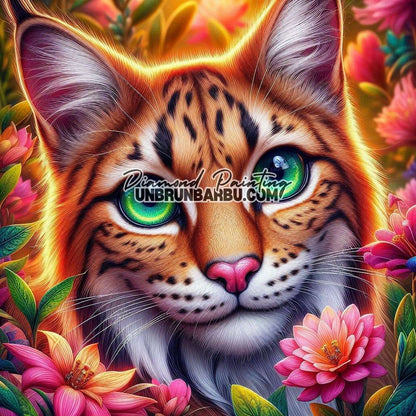 Lynx des Bois Enchantés (80cm x 80cm) - UnBrunBarbu