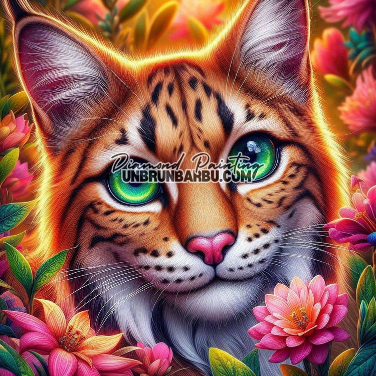 Lynx des Bois Enchantés (80cm x 80cm) - UnBrunBarbu