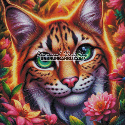 Lynx des Bois Enchantés (80cm x 80cm) - UnBrunBarbu