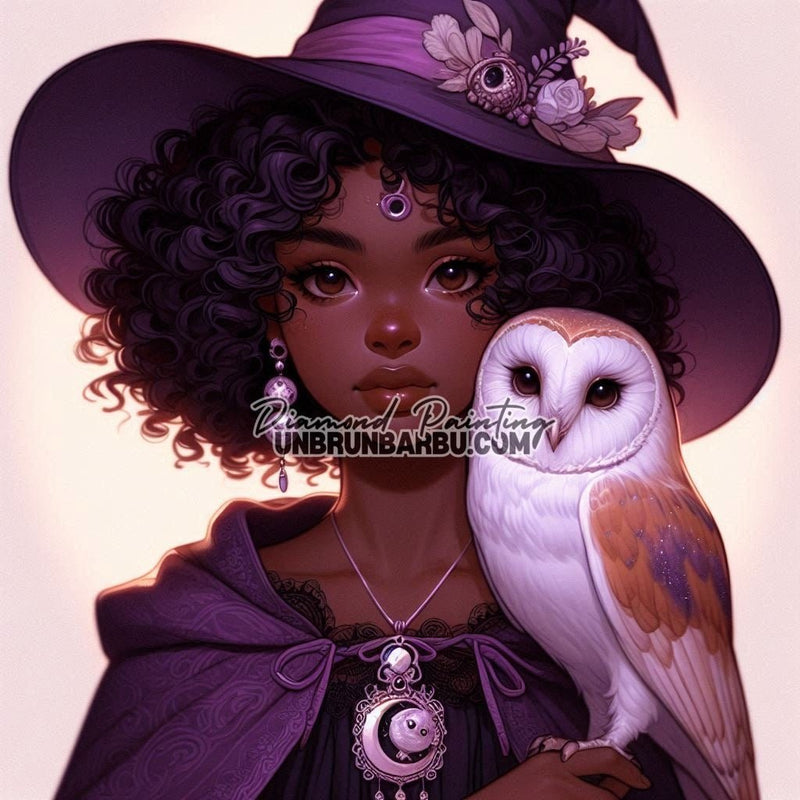 Magicienne et son Gardien Ailé (100cm x 100cm) - UnBrunBarbu