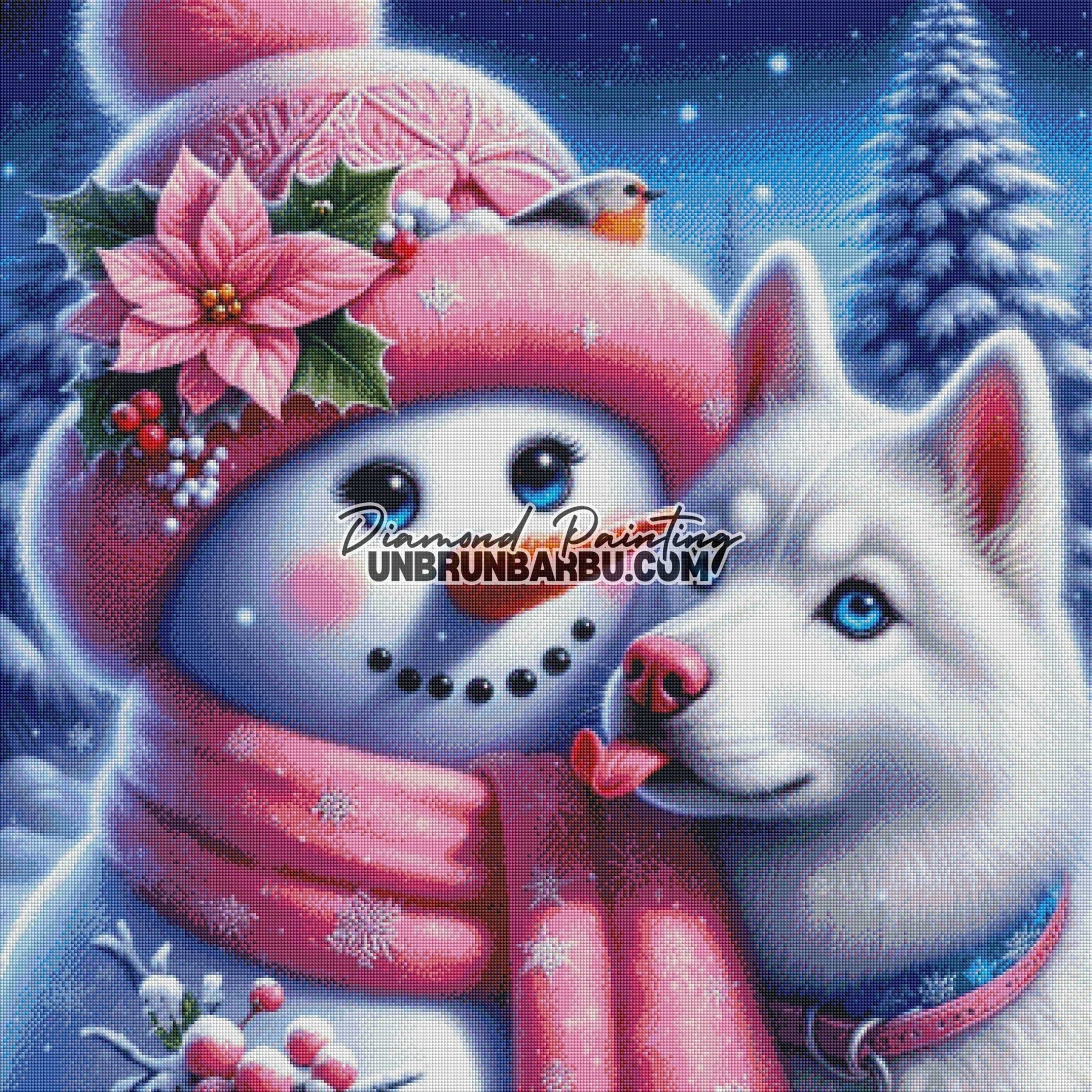 Magie de l'Amitié Hivernale (90cm x 90cm) - UnBrunBarbu