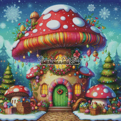 Maison Champignon Enchantée (100cm x 100cm) - UnBrunBarbu