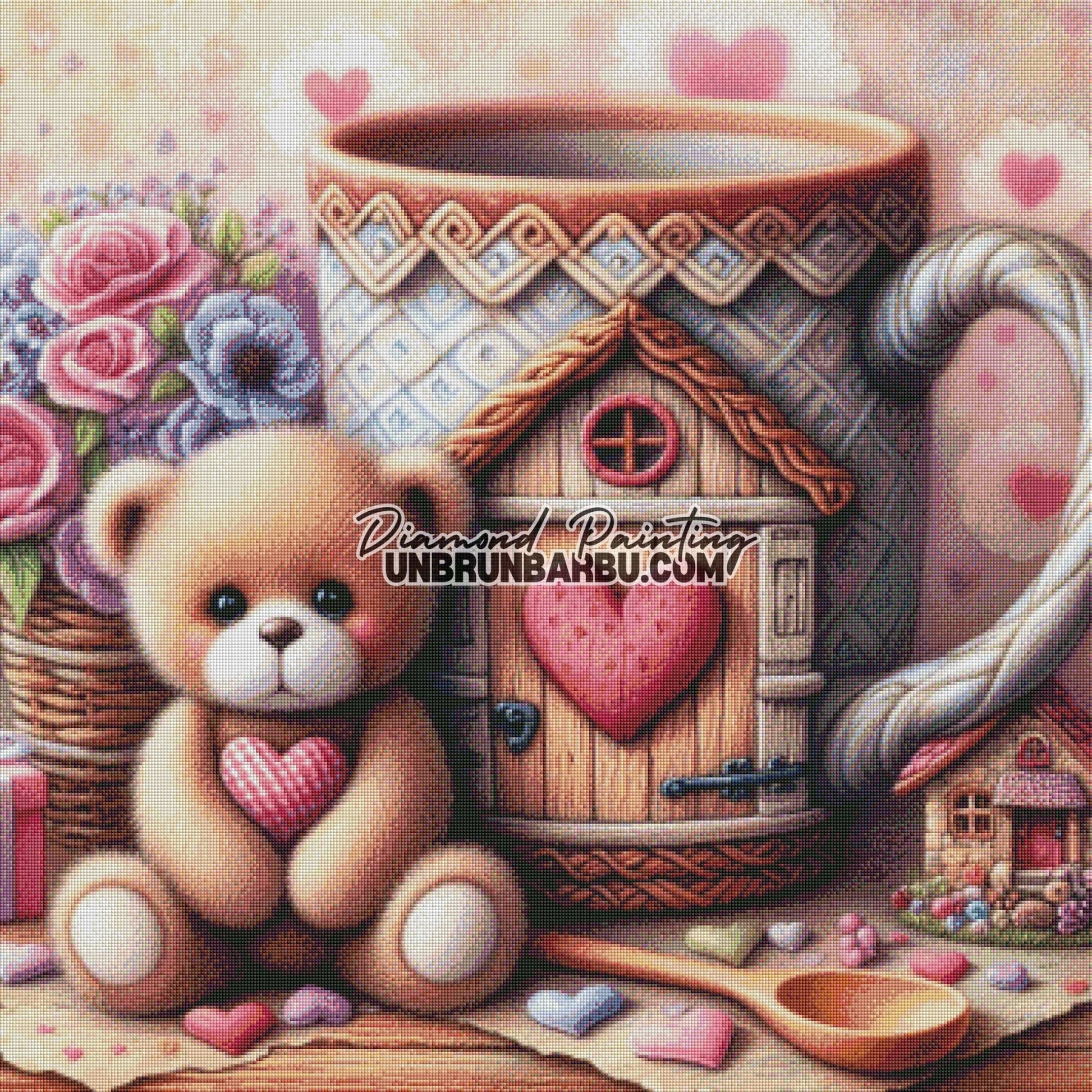 Maison - tasse et son Gardien câlin (90cm x 90cm) - UnBrunBarbu