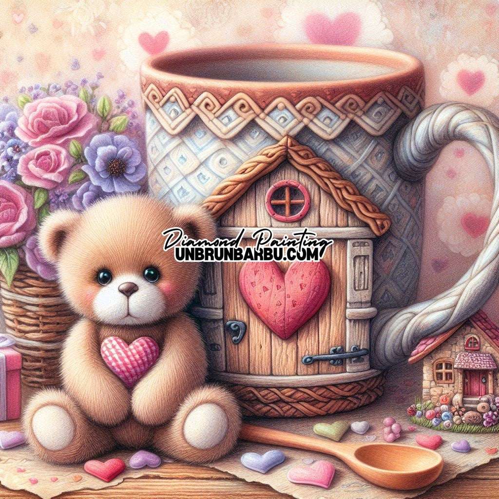 Maison - tasse et son Gardien câlin (90cm x 90cm) - UnBrunBarbu