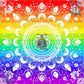Mandala Blanc Émergeant de l’Éclat Multicolore. (80cm x 80cm). - UnBrunBarbu