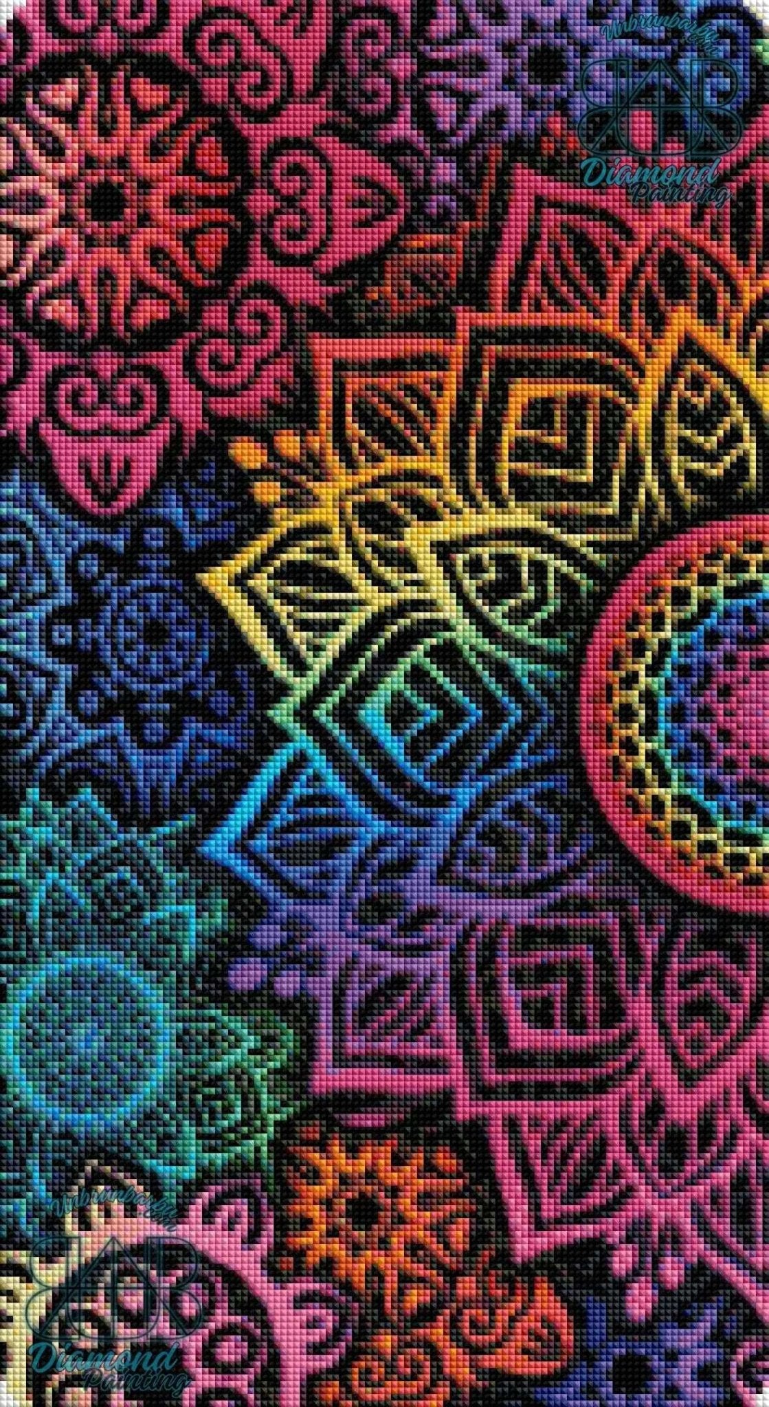 Mandala Infusé d’Arc - en - ciel. (30cm x 55cm). - UnBrunBarbu
