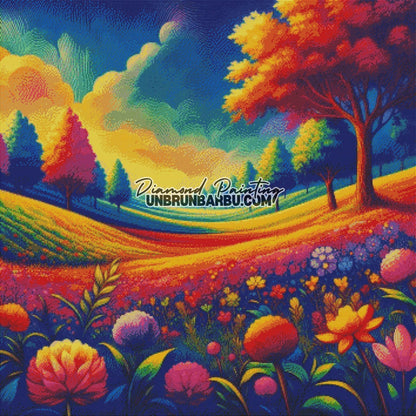 Mélodie des Arbres Colorés (90cm x 90cm) - UnBrunBarbu