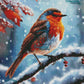 Mélodie Glacée Oiseau dans le Silence de l’Hiver. (60cm x 85cm). - UnBrunBarbu