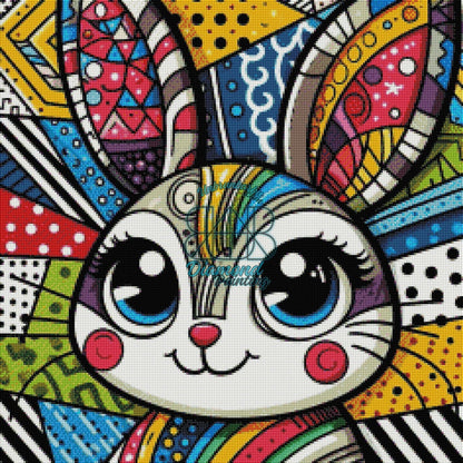Mosaïque Lapine. (60cm x 60cm). - UnBrunBarbu
