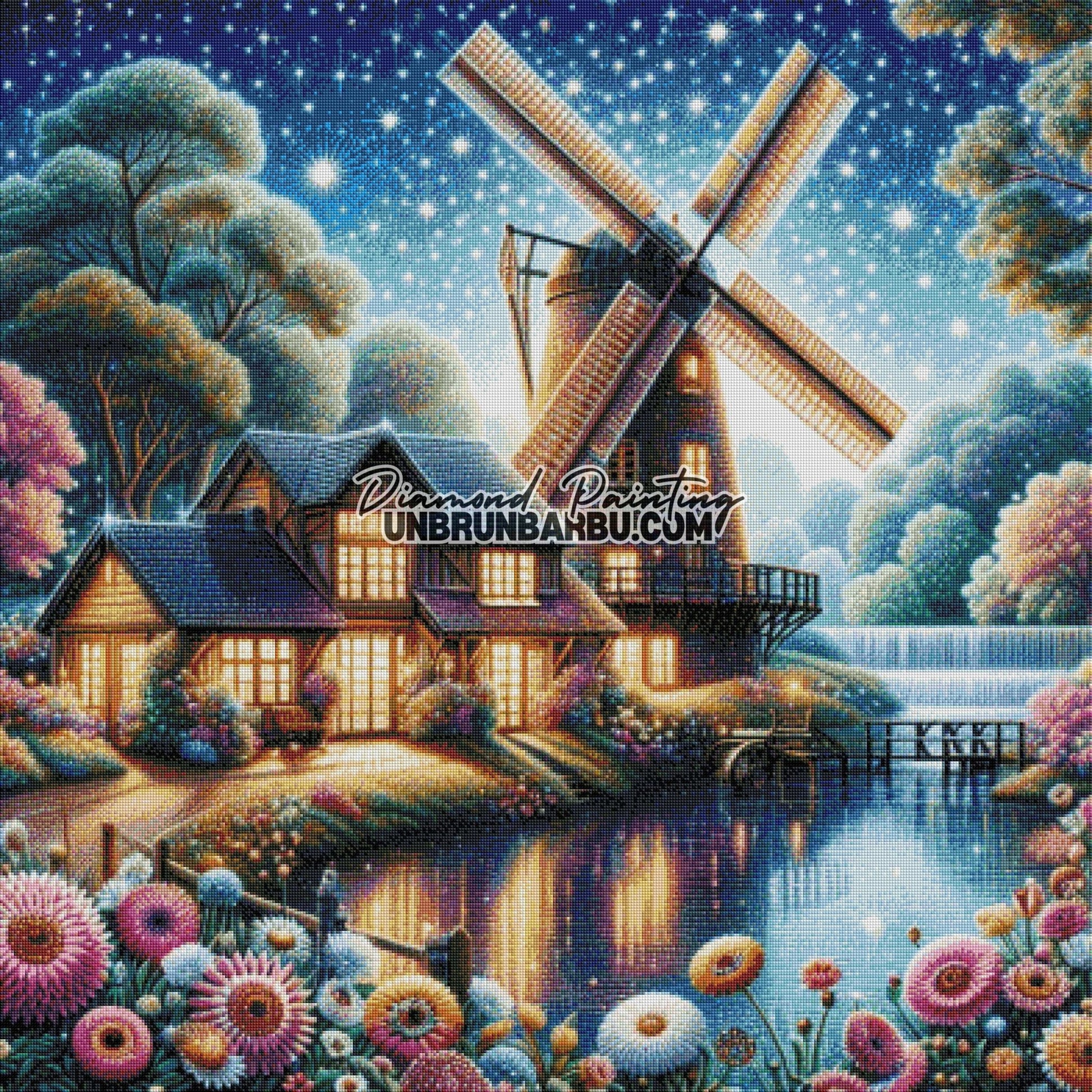 Moulin du Temps Perdu (100cm x 100cm) - UnBrunBarbu