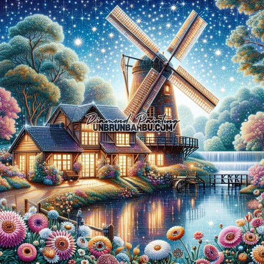 Moulin du Temps Perdu (100cm x 100cm) - UnBrunBarbu
