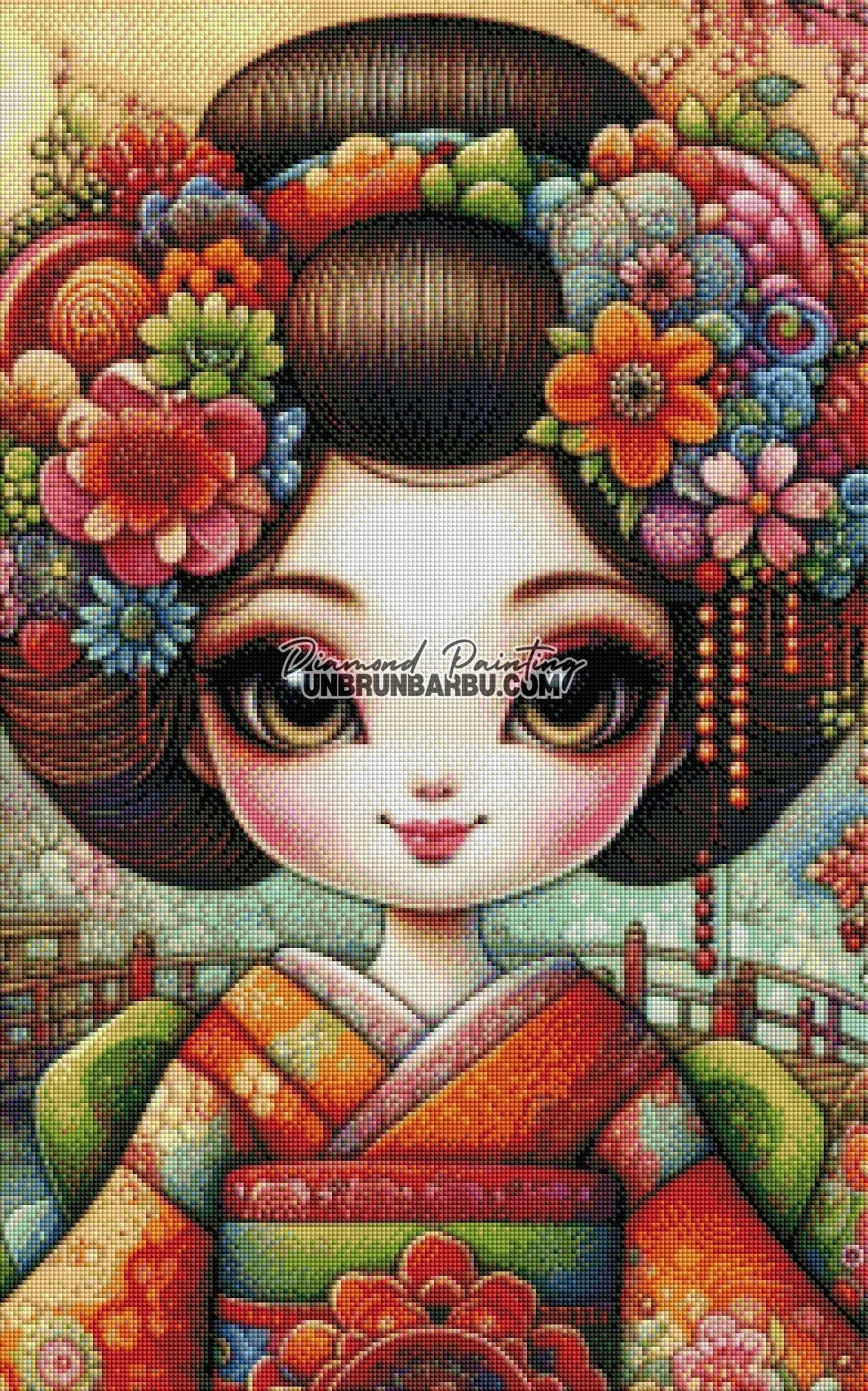 Murmures du Kimono (50cm x 80cm) - UnBrunBarbu