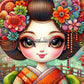 Murmures du Kimono (50cm x 80cm) - UnBrunBarbu