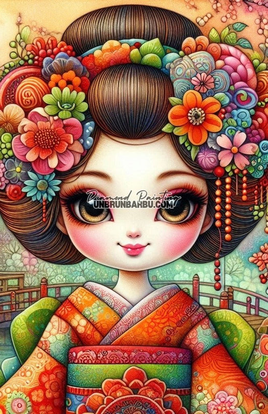 Murmures du Kimono (50cm x 80cm) - UnBrunBarbu
