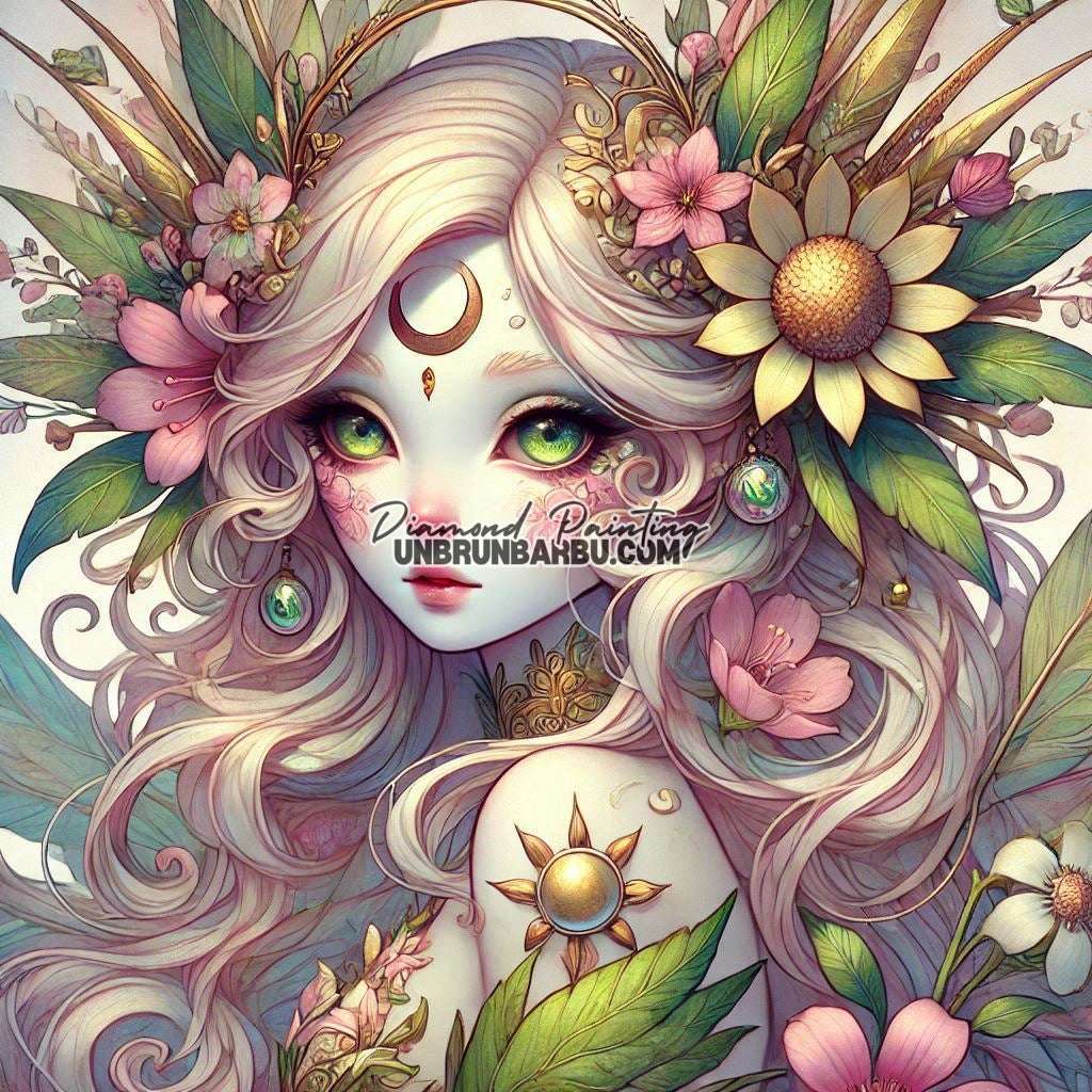 Muse Florale (80cm x 80cm) - UnBrunBarbu
