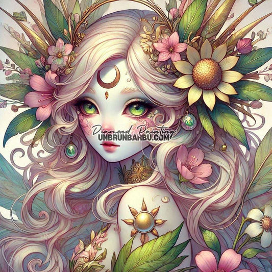 Muse Florale (80cm x 80cm) - UnBrunBarbu