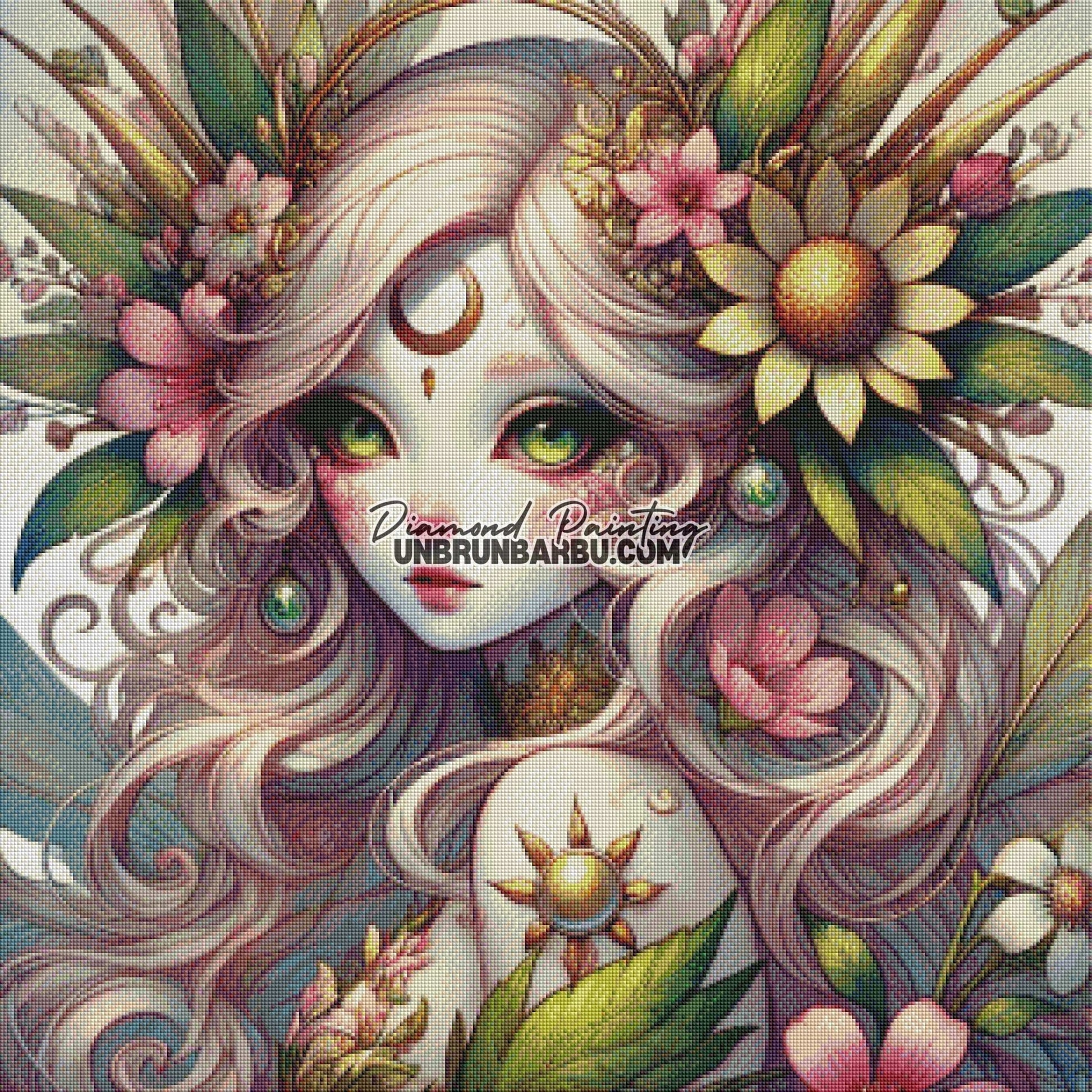 Muse Florale (80cm x 80cm) - UnBrunBarbu