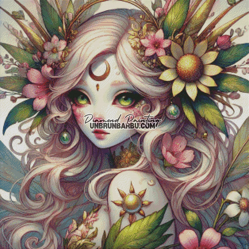 Muse Florale (80cm x 80cm) - UnBrunBarbu