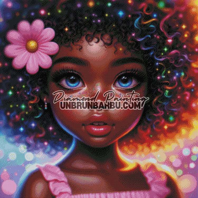 Naya aux Boucles Arc - en - Ciel (90cm x 90cm) - UnBrunBarbu