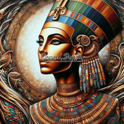 Néfertiti immortelle du Soleil (90cm x 90cm) - UnBrunBarbu