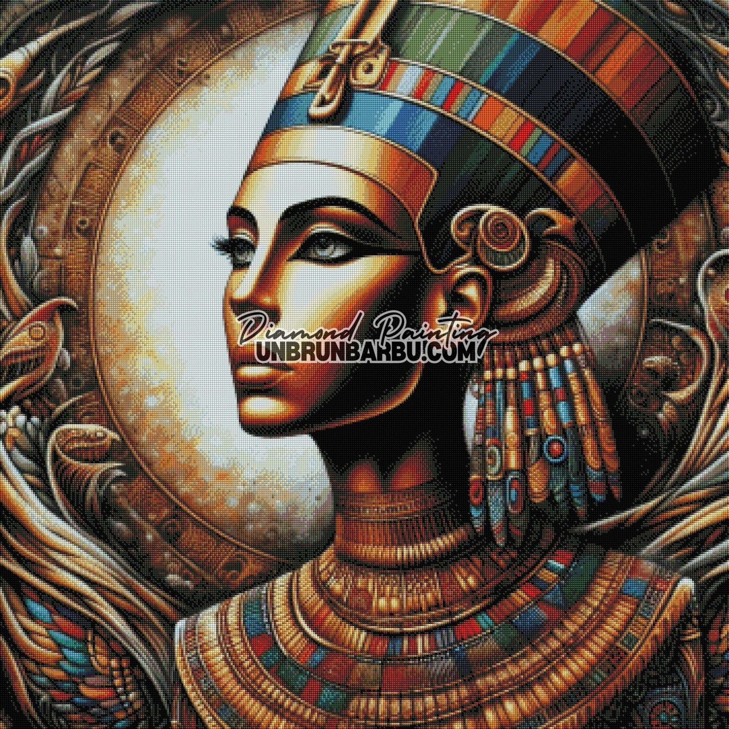 Néfertiti immortelle du Soleil (90cm x 90cm) - UnBrunBarbu