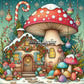 Noël fantastique, Maison Champignon (90cm x 90cm) - UnBrunBarbu