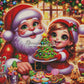 Noël Gourmand avec le Père Noël (110cm x 110cm) - UnBrunBarbu