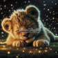 Nuit magique du petit roi de la savane (90cm x 90cm) - UnBrunBarbu